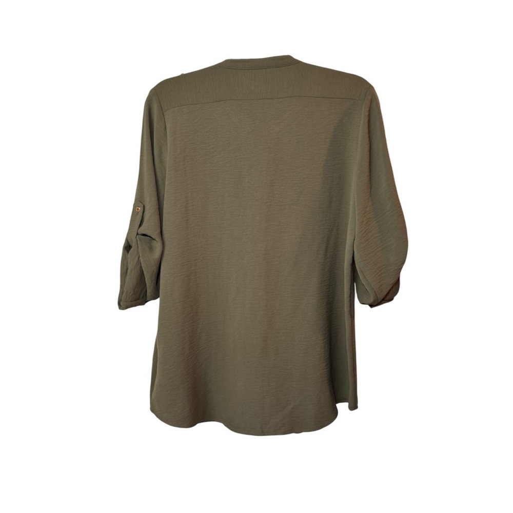 Calvin Klein Olive Green Utility Button-Up Shirt with Silver Buttons M NWT - Picture 8 of 10